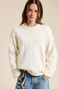 Outseam Detail Crewneck Knit Sweater