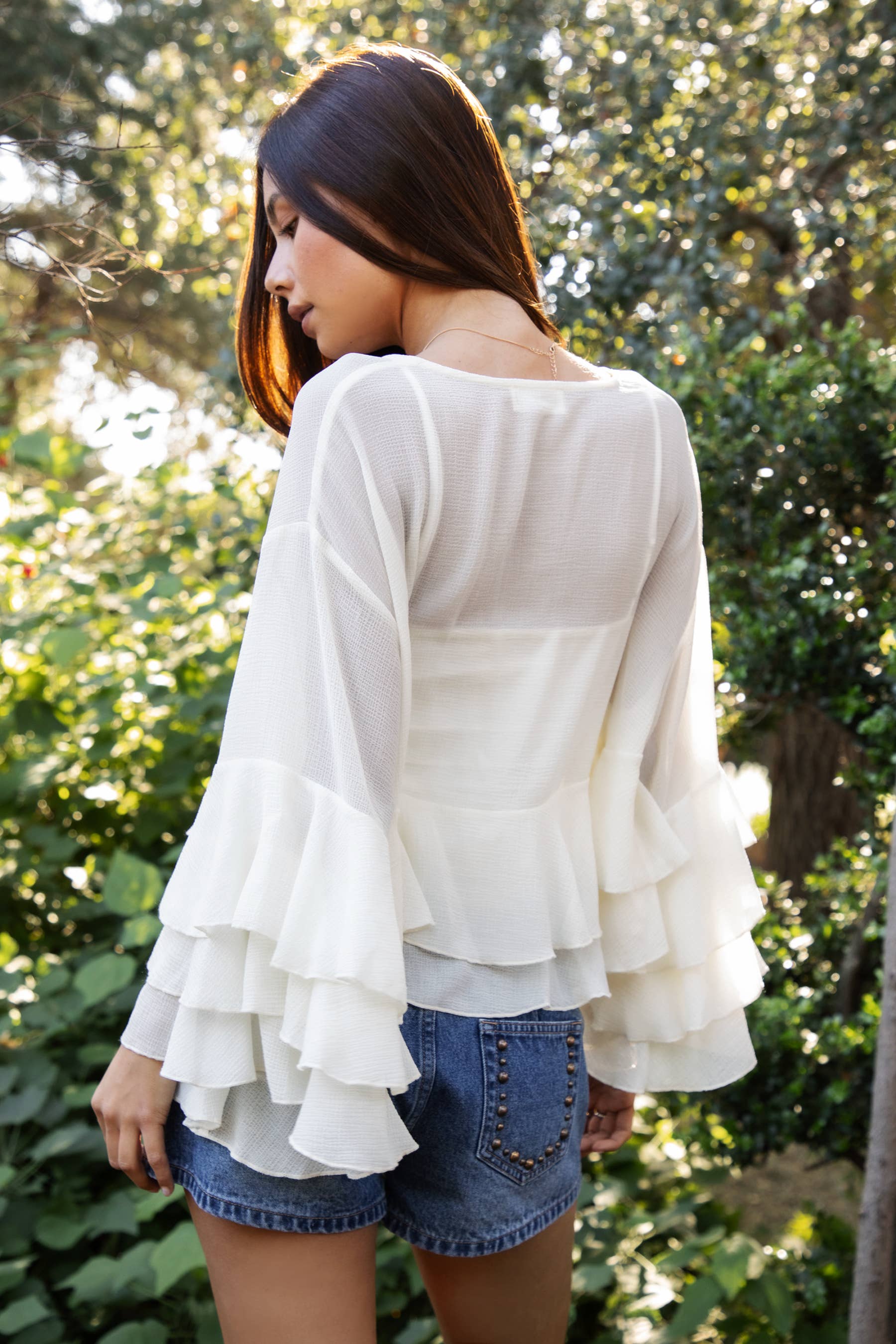 Brieanne Chiffon Ruffle Blouse