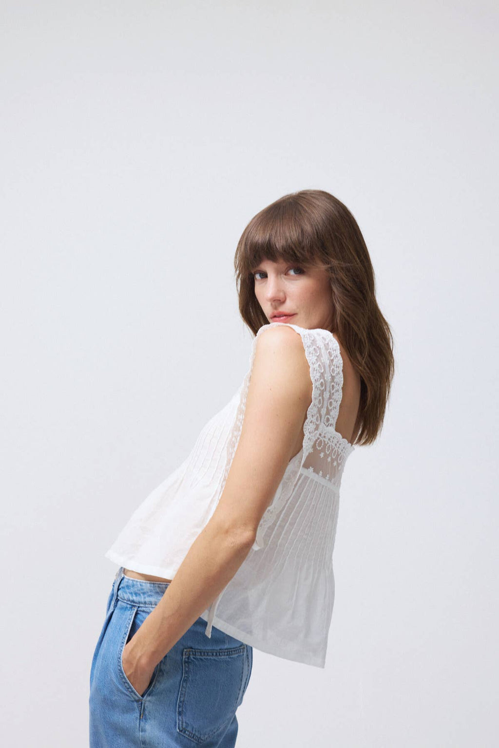 Francis Lace-Tie Top
