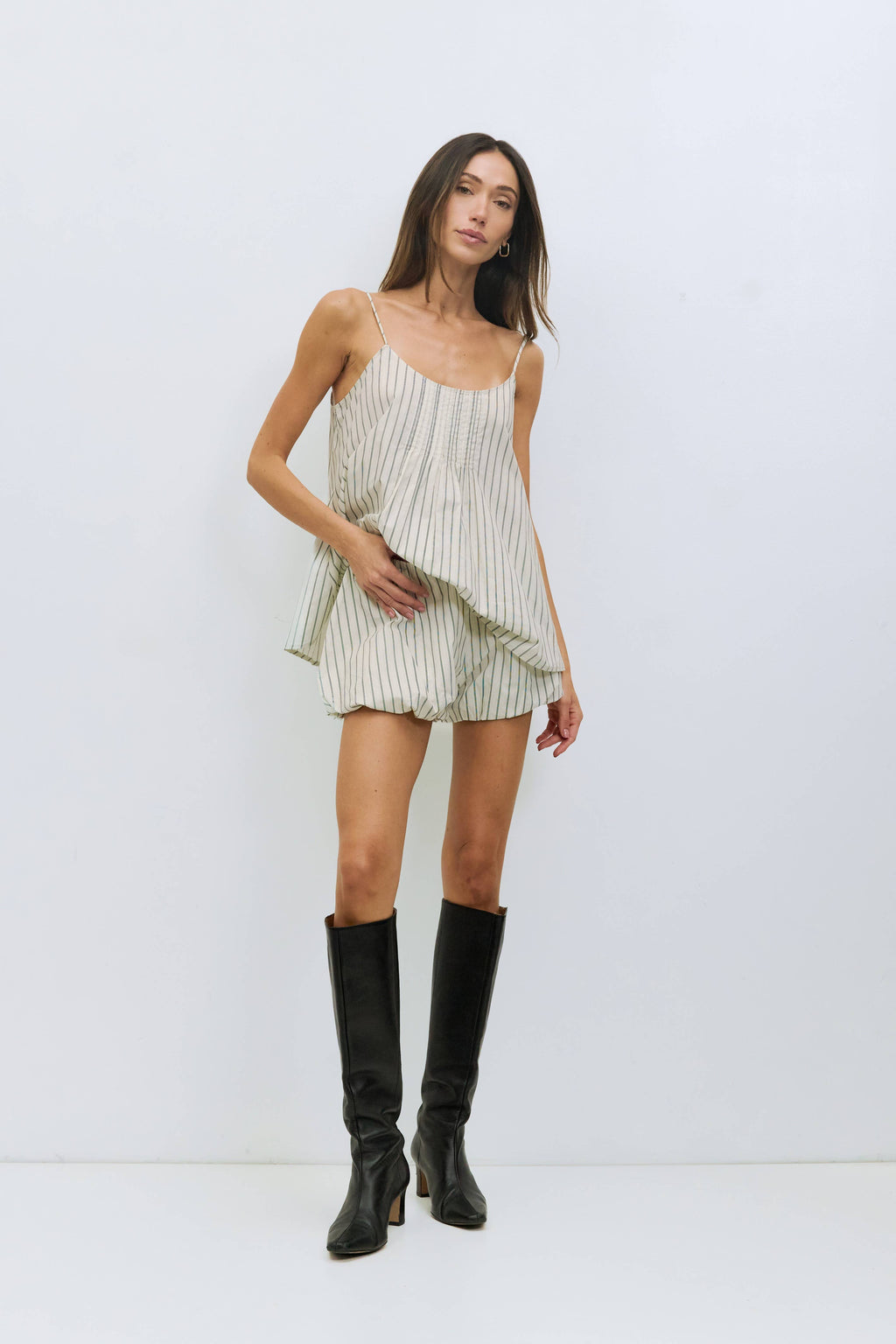 Harper Striped Poplin Bubble Shorts