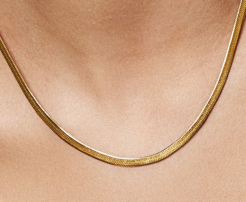 Katie Herringbone Stainless Steel Necklace