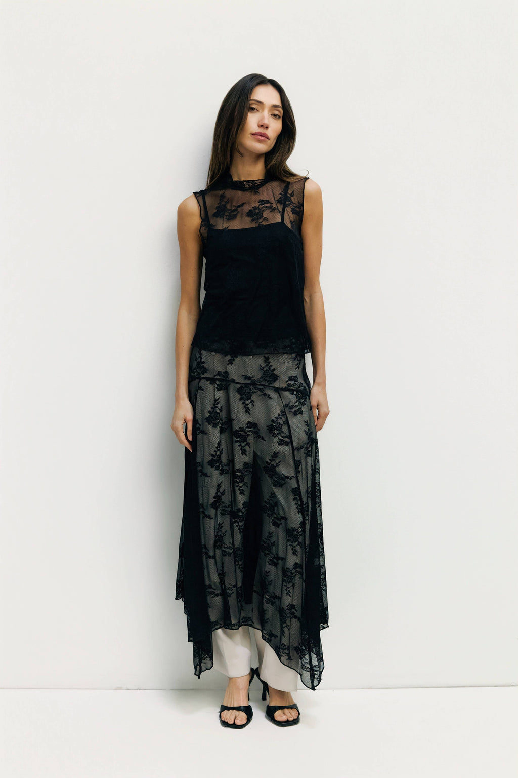 Jennifer Asymmetrical Lace Skirt