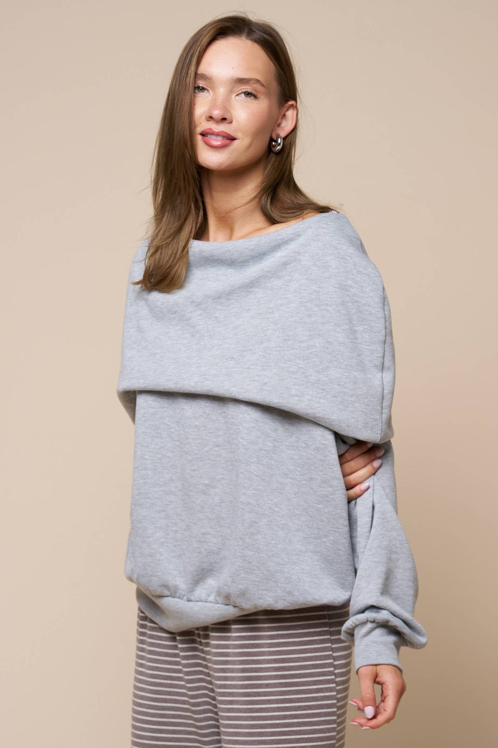 Slouchy Off Shoulder Sweatshirt