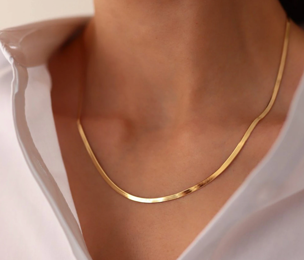 Katie Herringbone Stainless Steel Necklace