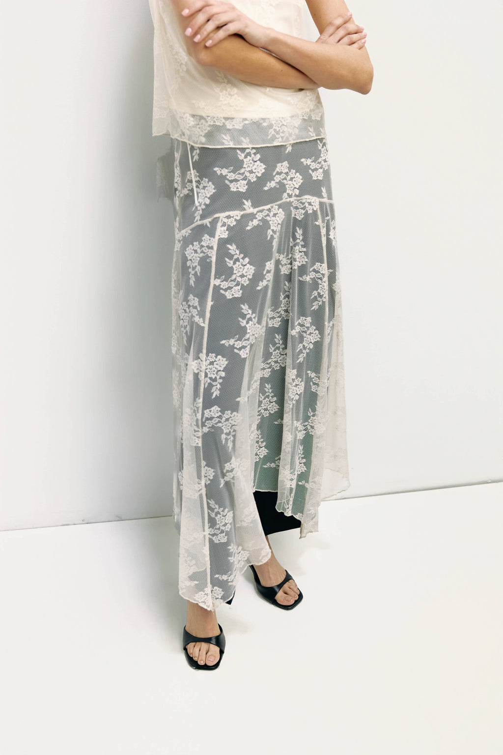 Jennifer Asymmetrical Lace Skirt