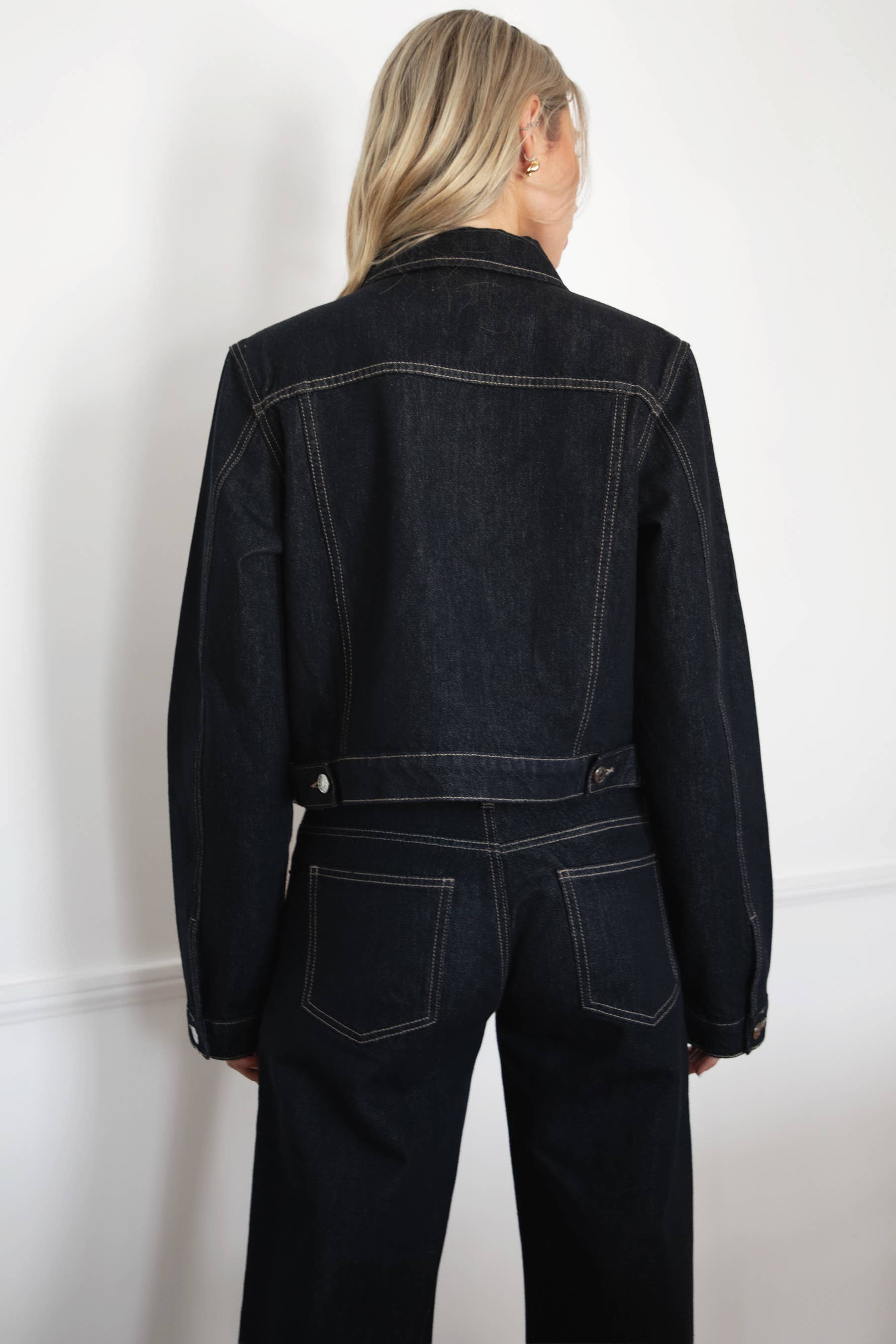 Collared Structured Denim Jacket