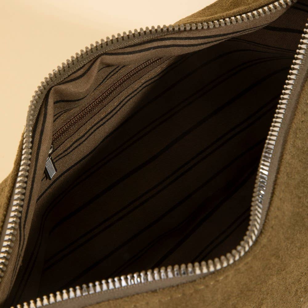 Suede Rectangle Shoulder Bag