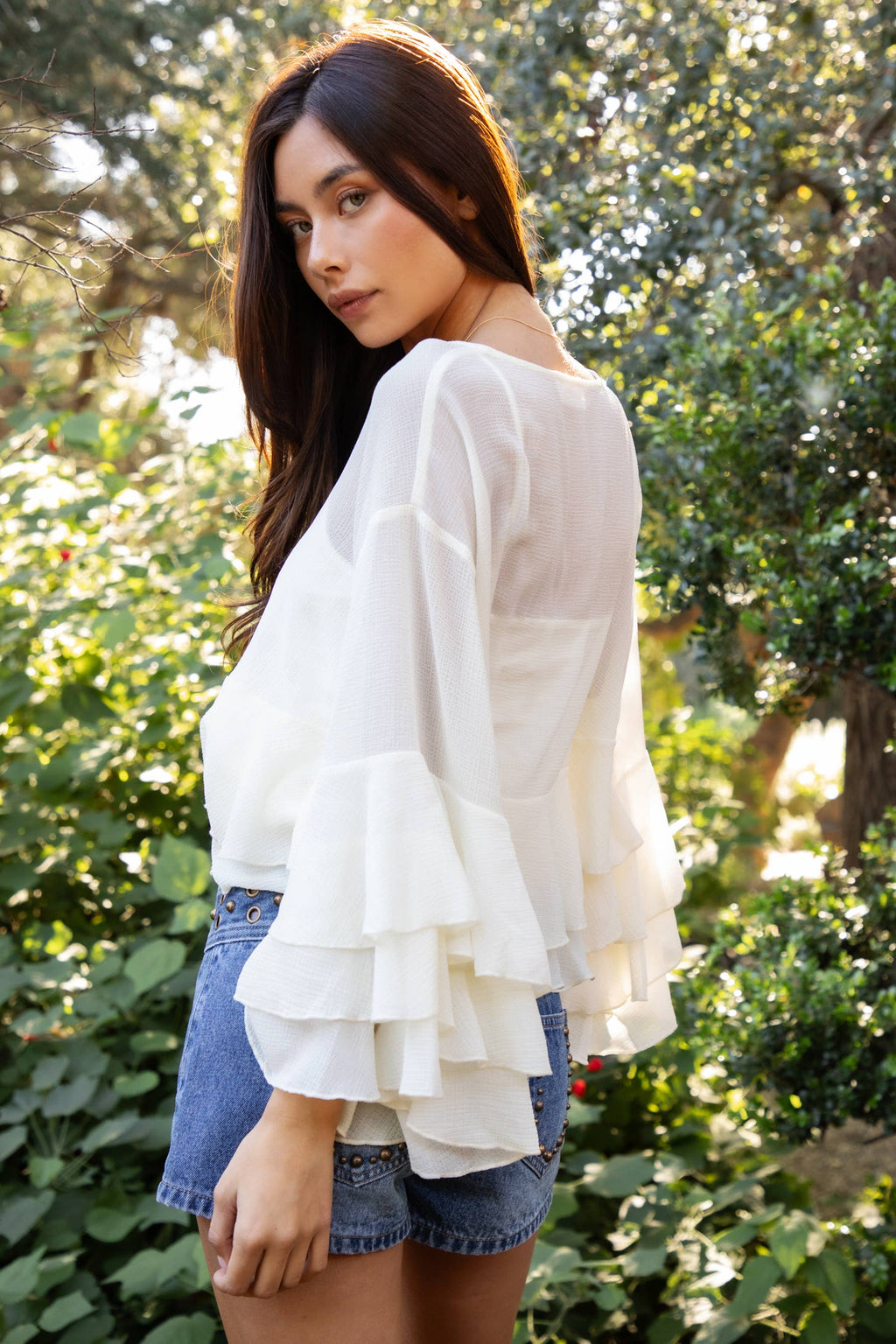 Brieanne Chiffon Ruffle Blouse