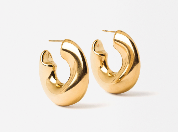 Wave Puffy Hoop Earrings