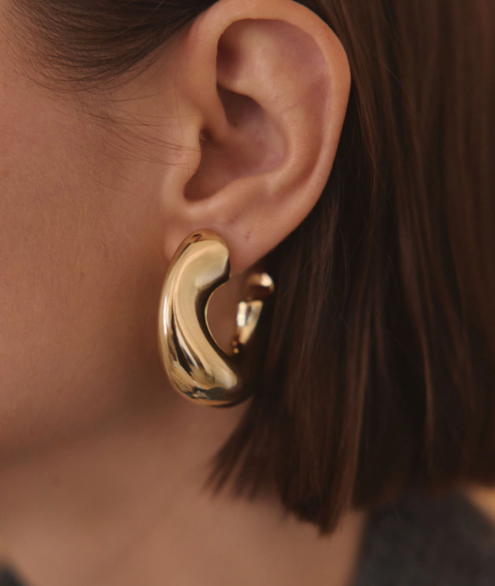 Wave Puffy Hoop Earrings