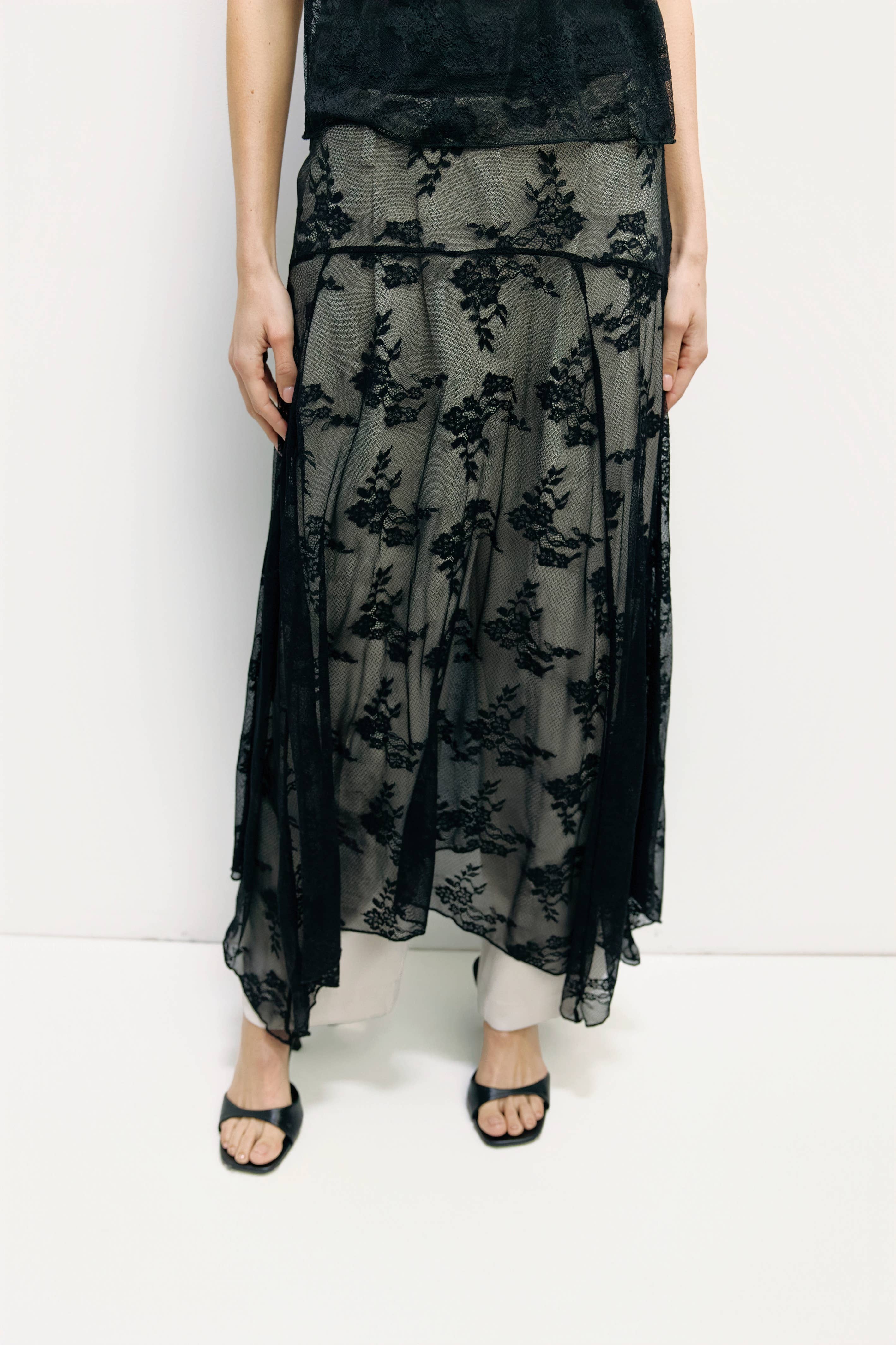 Jennifer Asymmetrical Lace Skirt