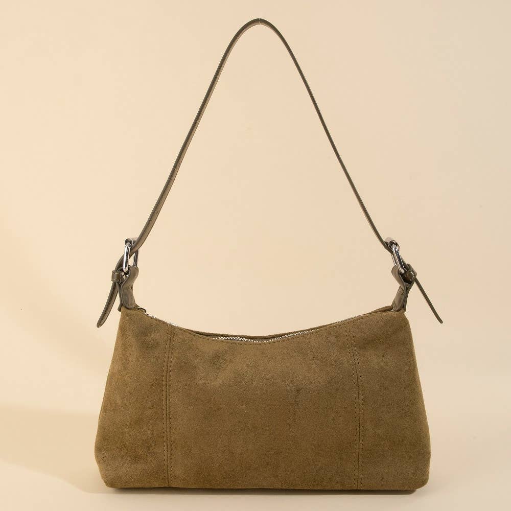 Suede Rectangle Shoulder Bag