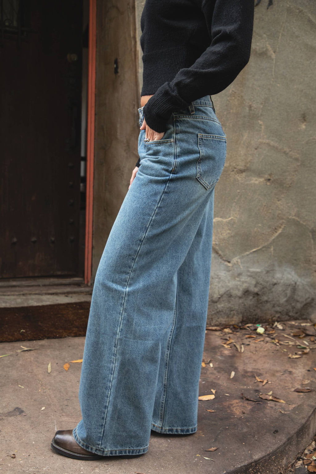 Denim Low Rise Straight Leg Denim Jeans