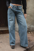 Denim Low Rise Straight Leg Denim Jeans