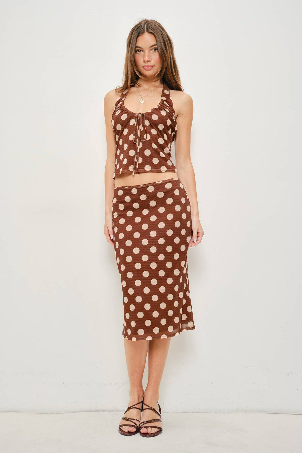 Anna Polka Dot Midi Skirt