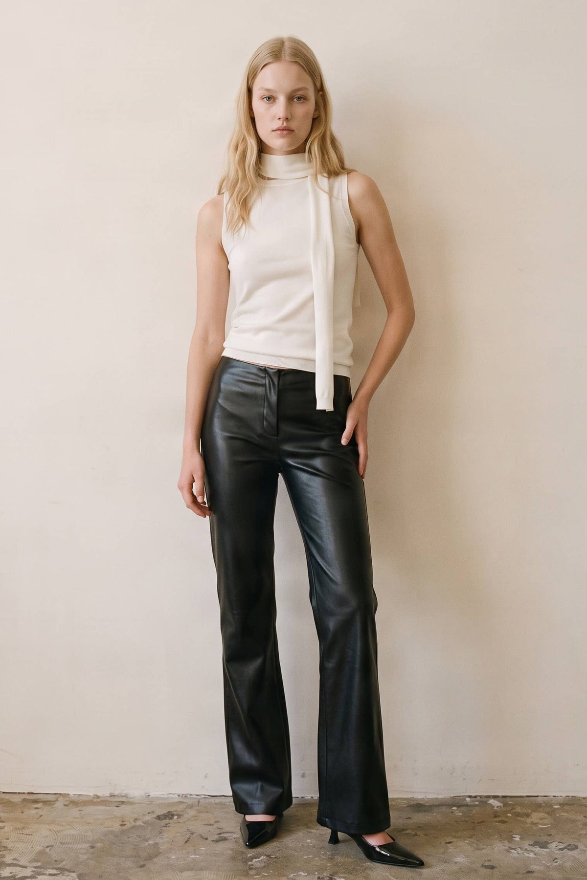 Yasmin Leather Flared Pants
