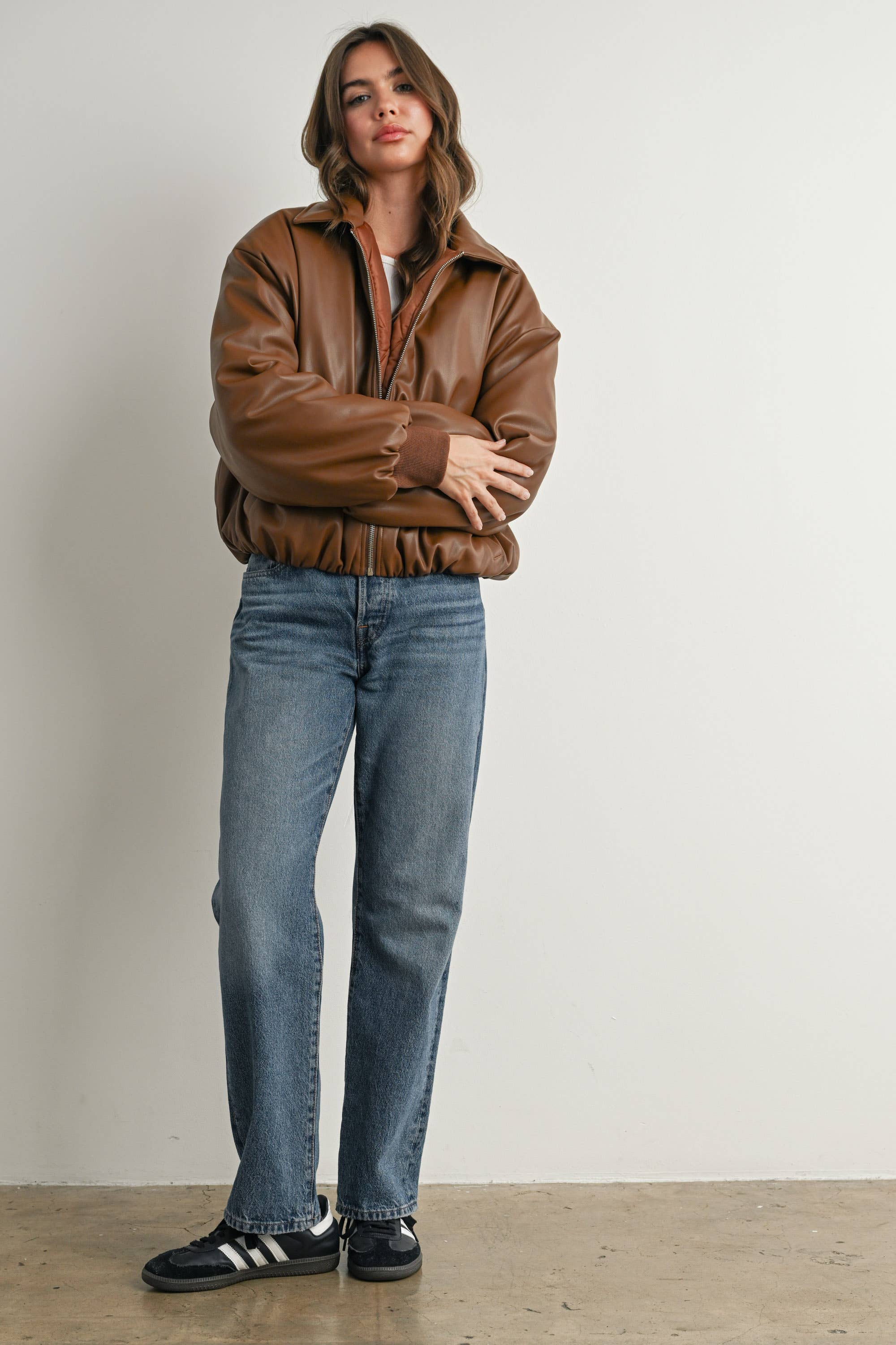 Zip Up Puffer Bomber Jacket