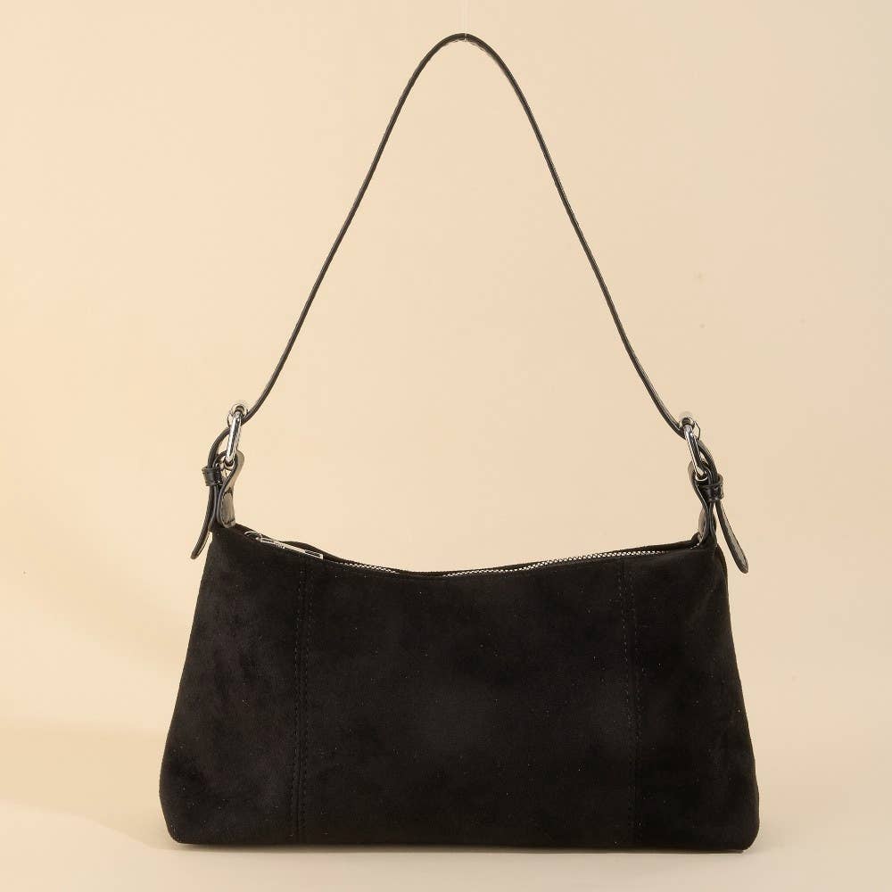 Suede Rectangle Shoulder Bag