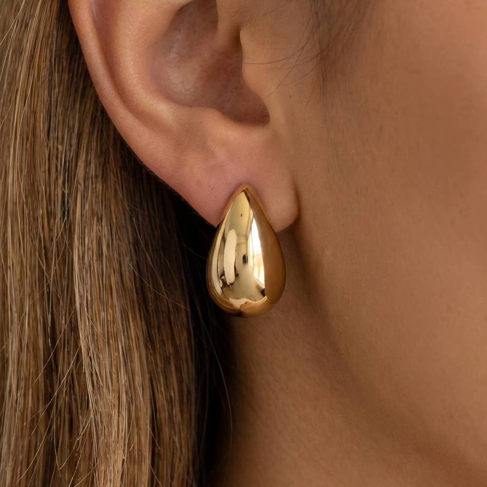 Teardrop Pebble Stud Earrings