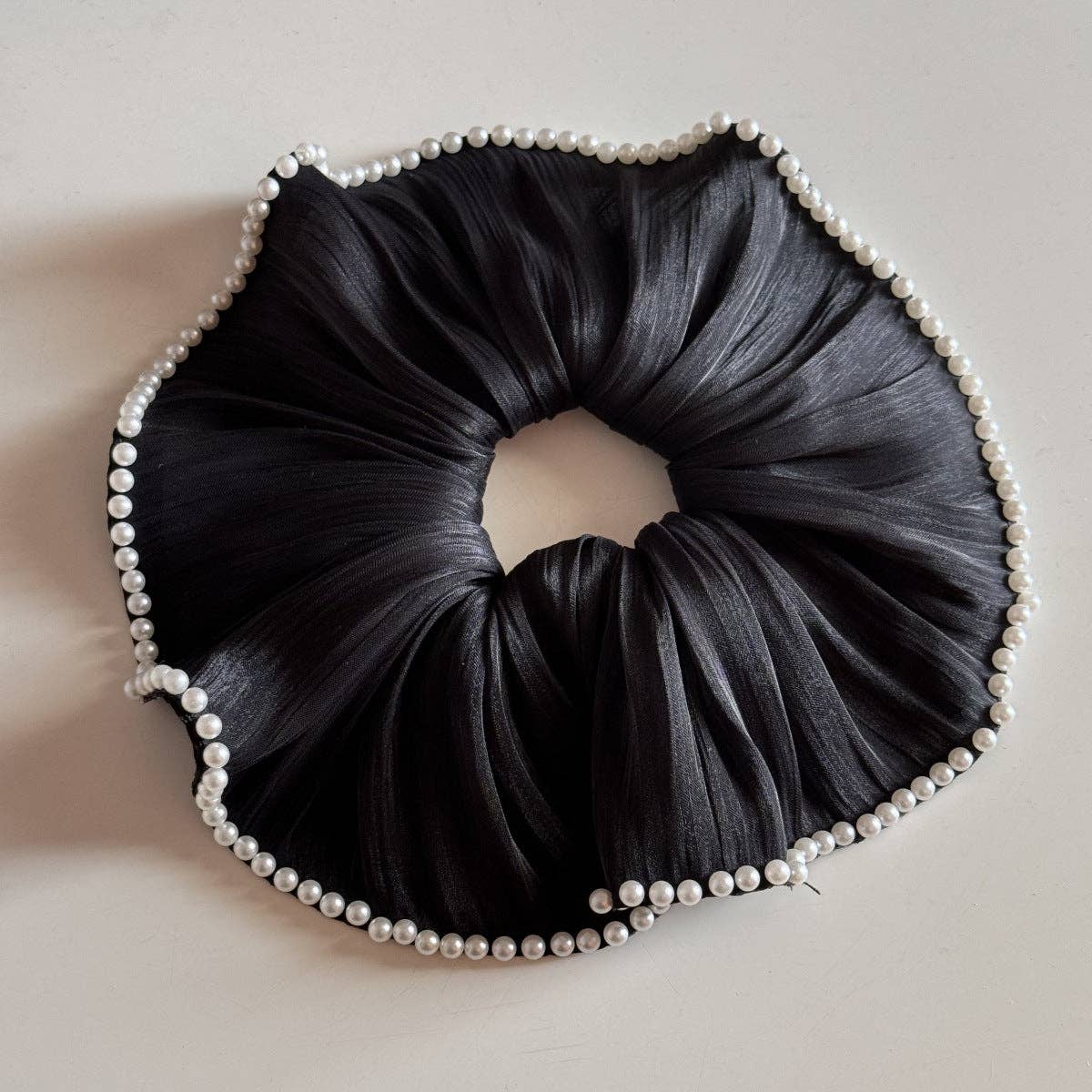 Chiffon Pearl Hair Scrunchies