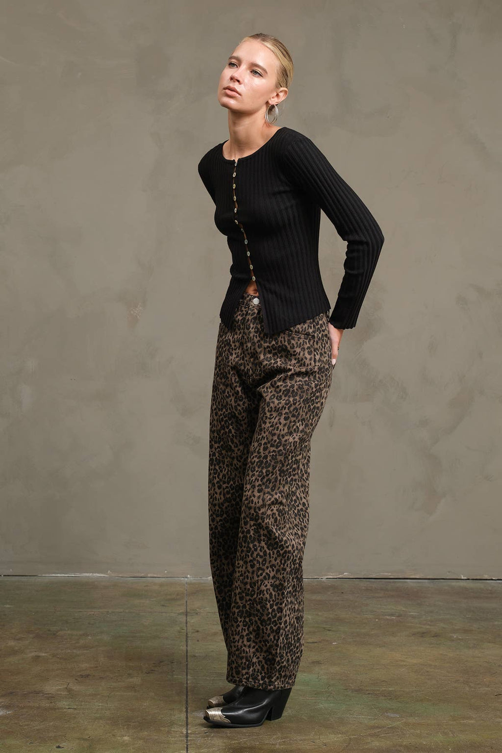 Slim Fit Knit Button Top