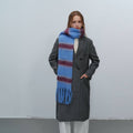 Color Block Striped Simple Tassel Knit Scarve