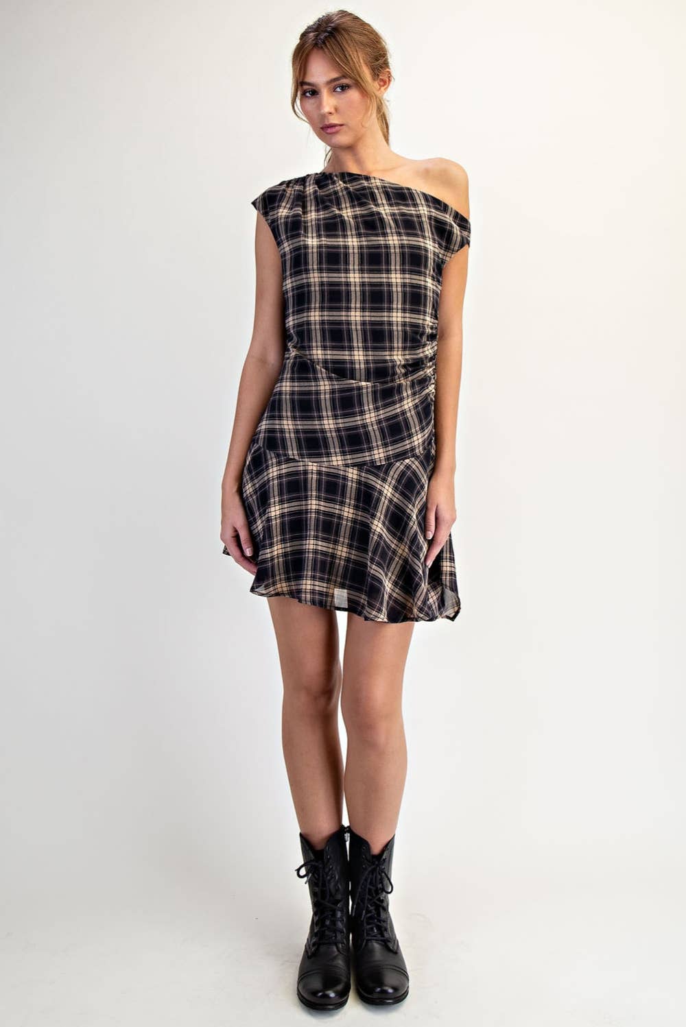 Asymmetrical Ruffle Hem Mini Dress