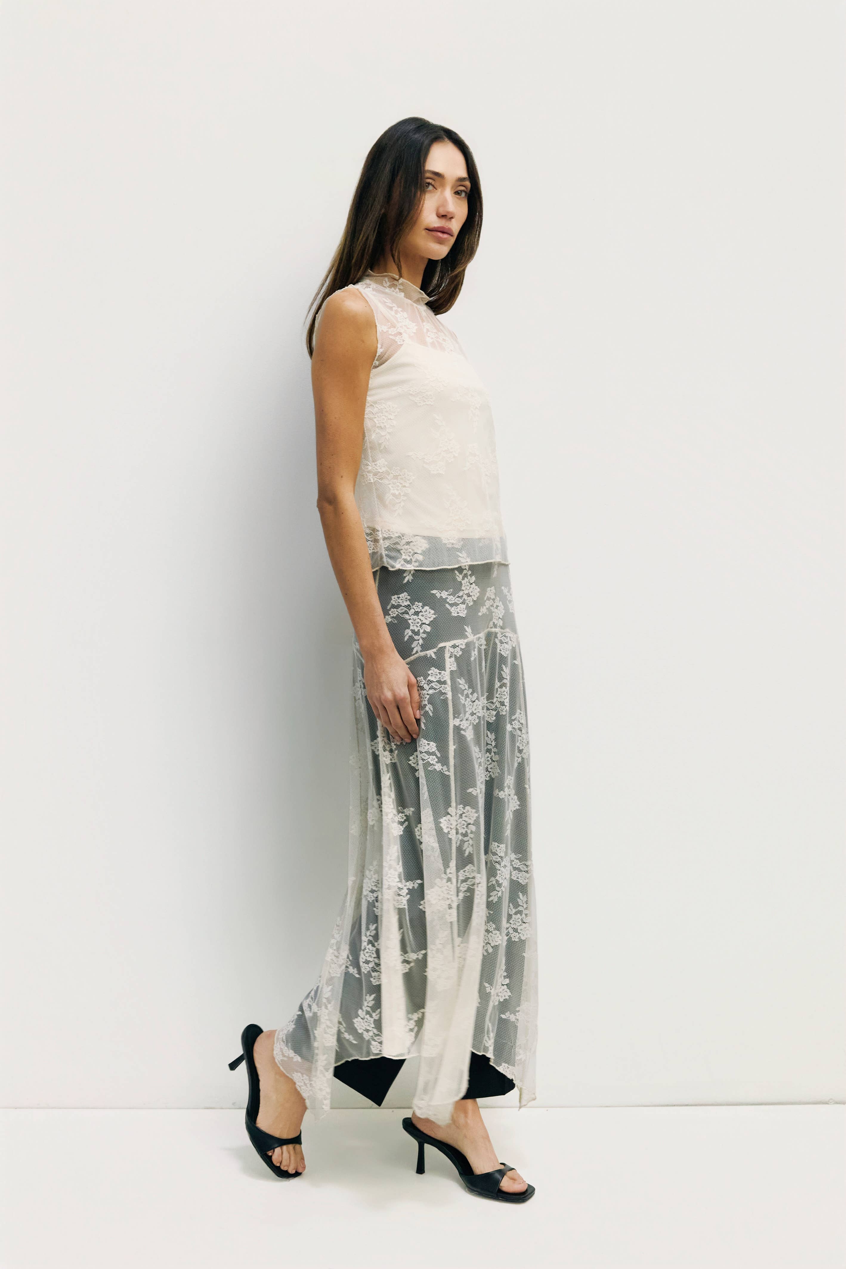 Jennifer Asymmetrical Lace Skirt