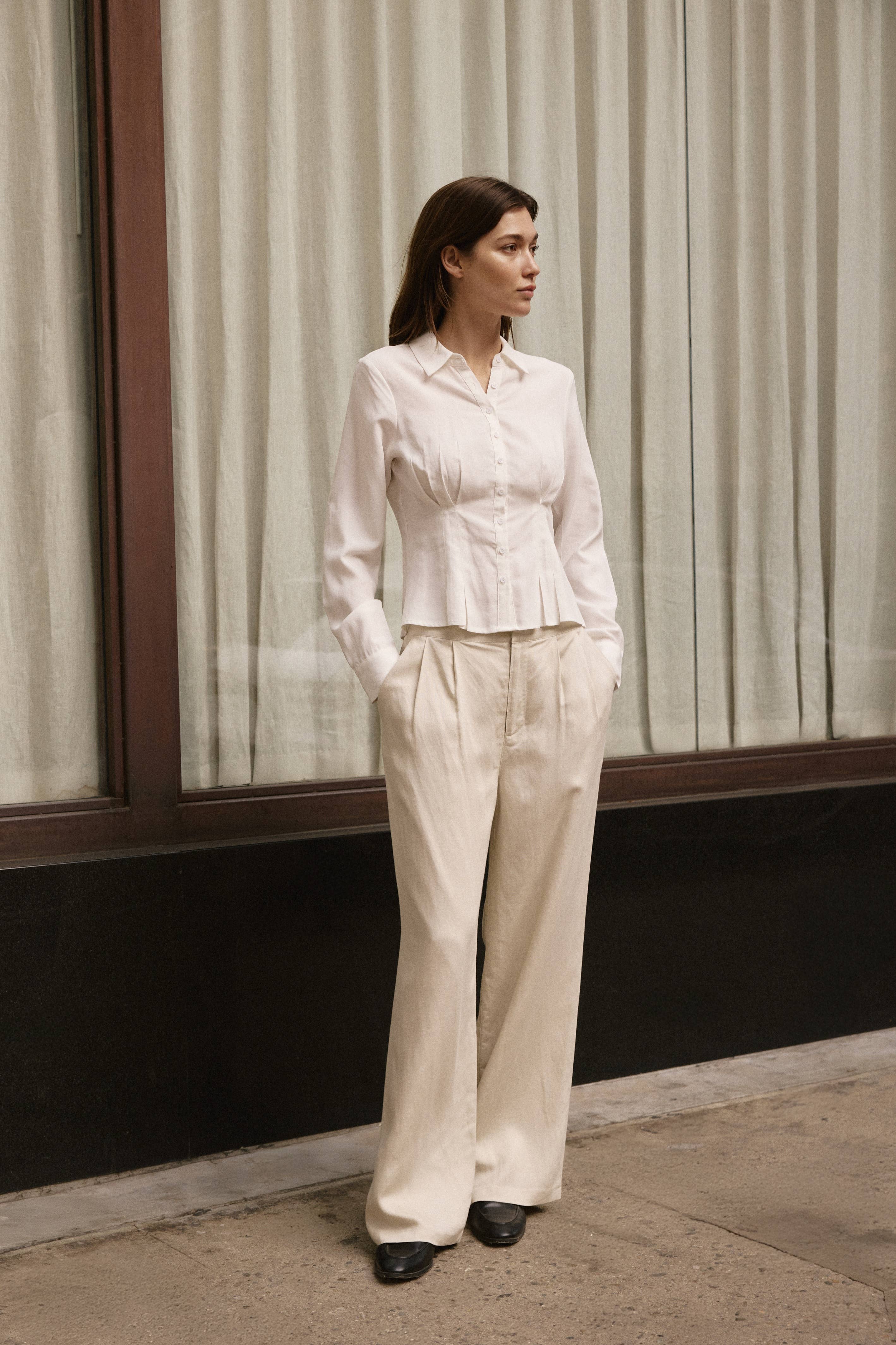 Gracie Slim Line Button-Down Blouse