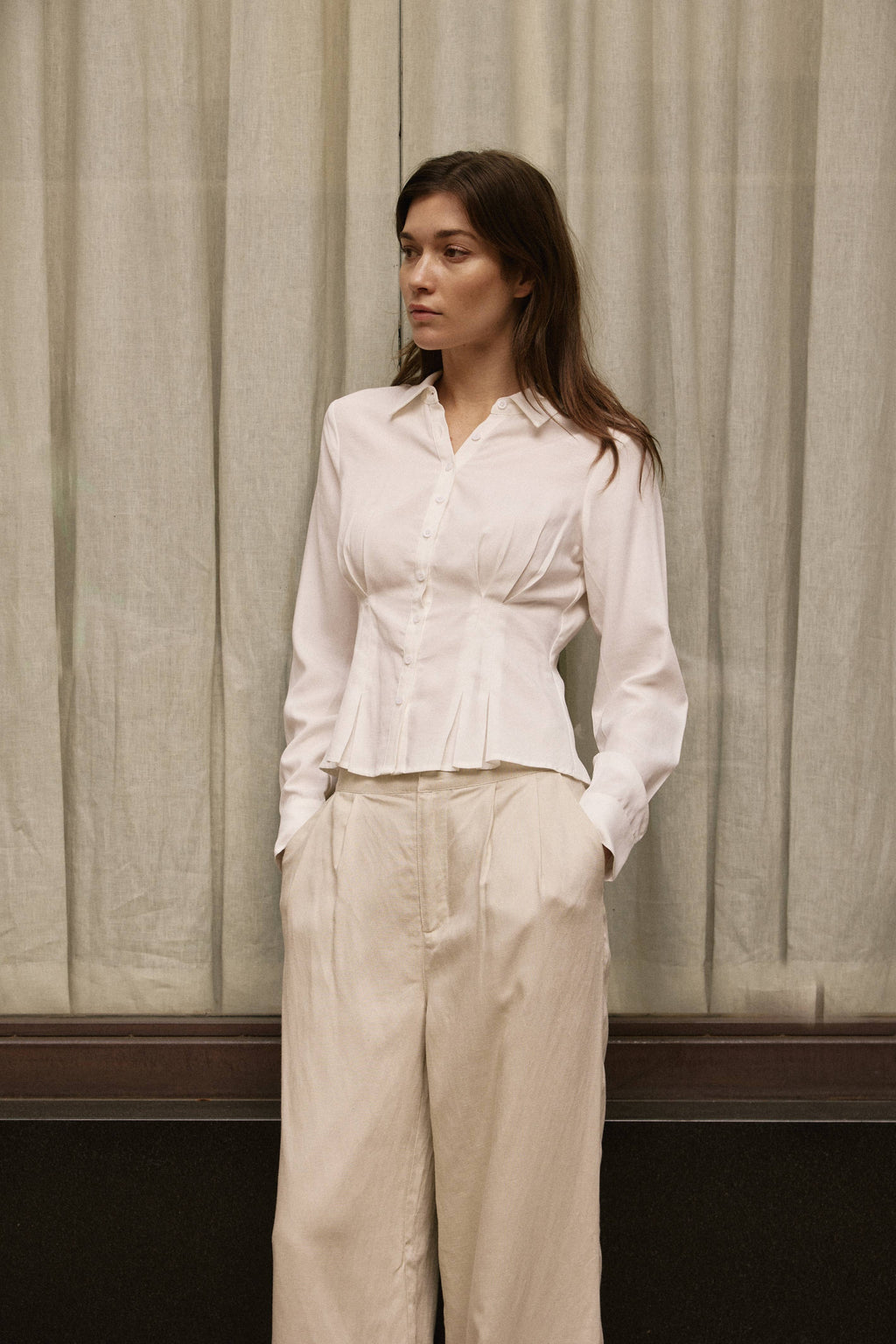 Gracie Slim Line Button-Down Blouse