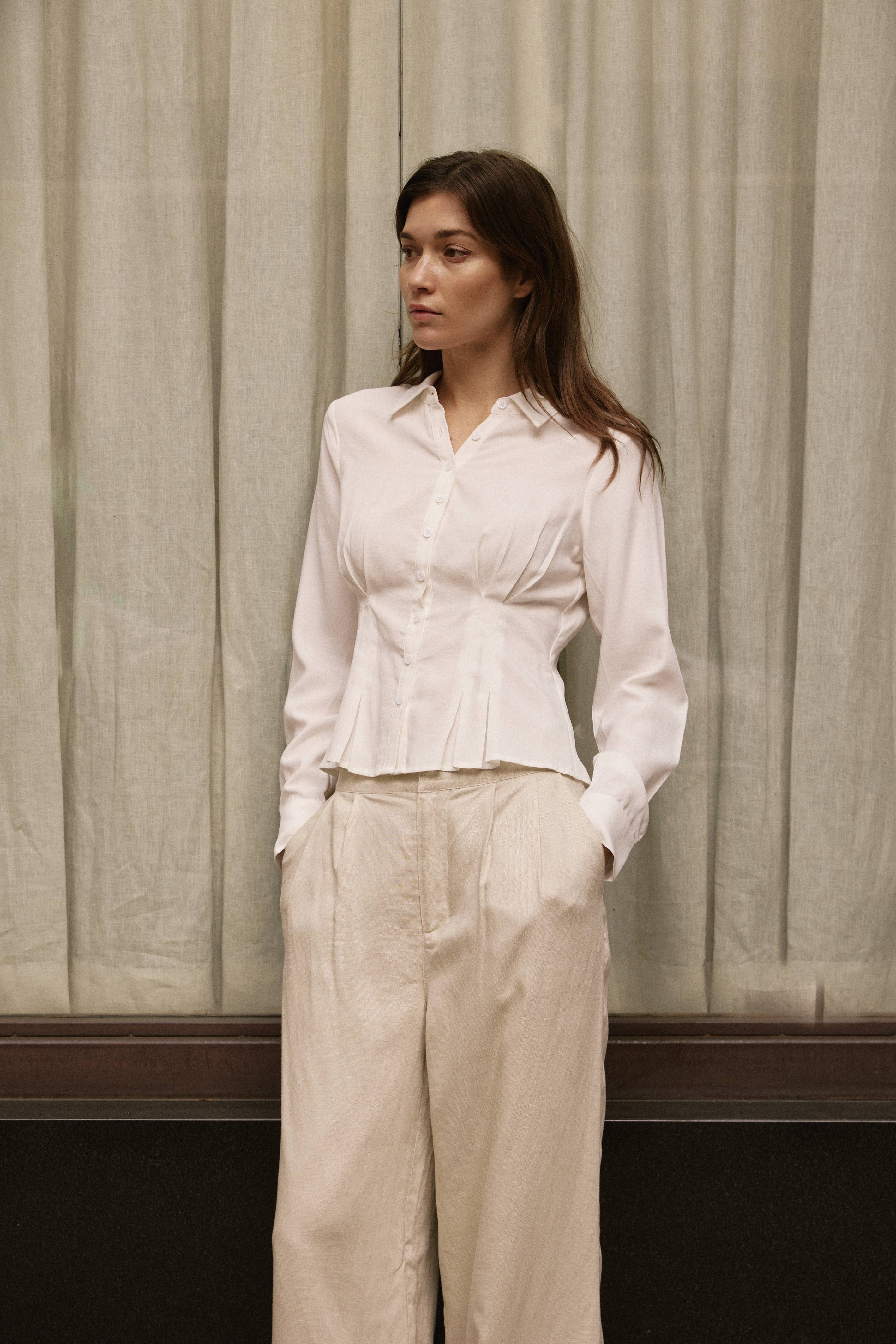 Gracie Slim Line Button-Down Blouse