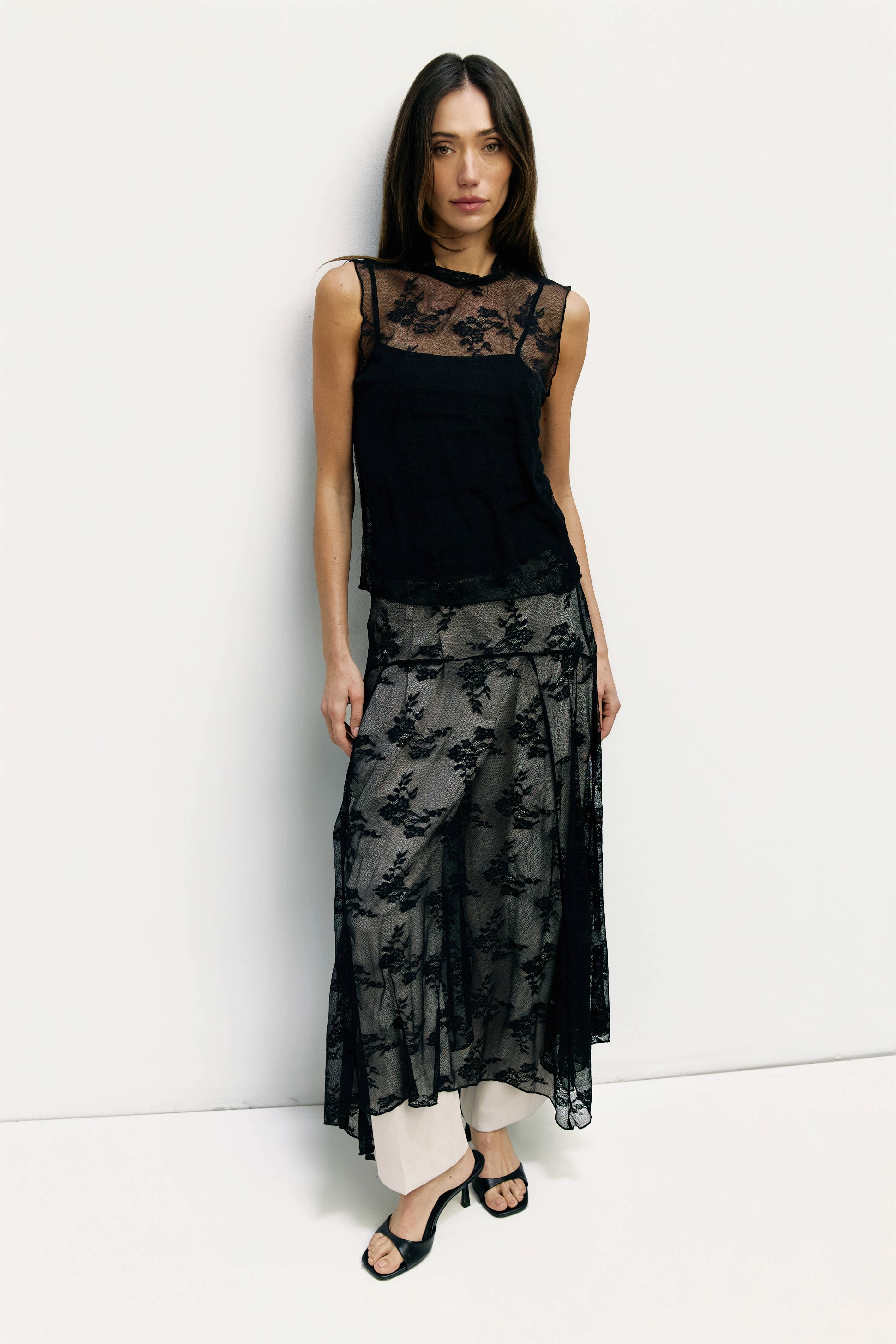 Jennifer Asymmetrical Lace Skirt
