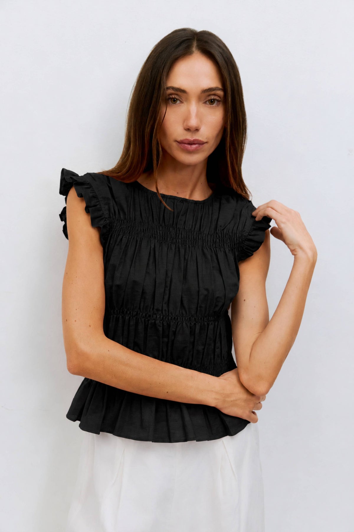 Eugenie Smocked Ruffle Top