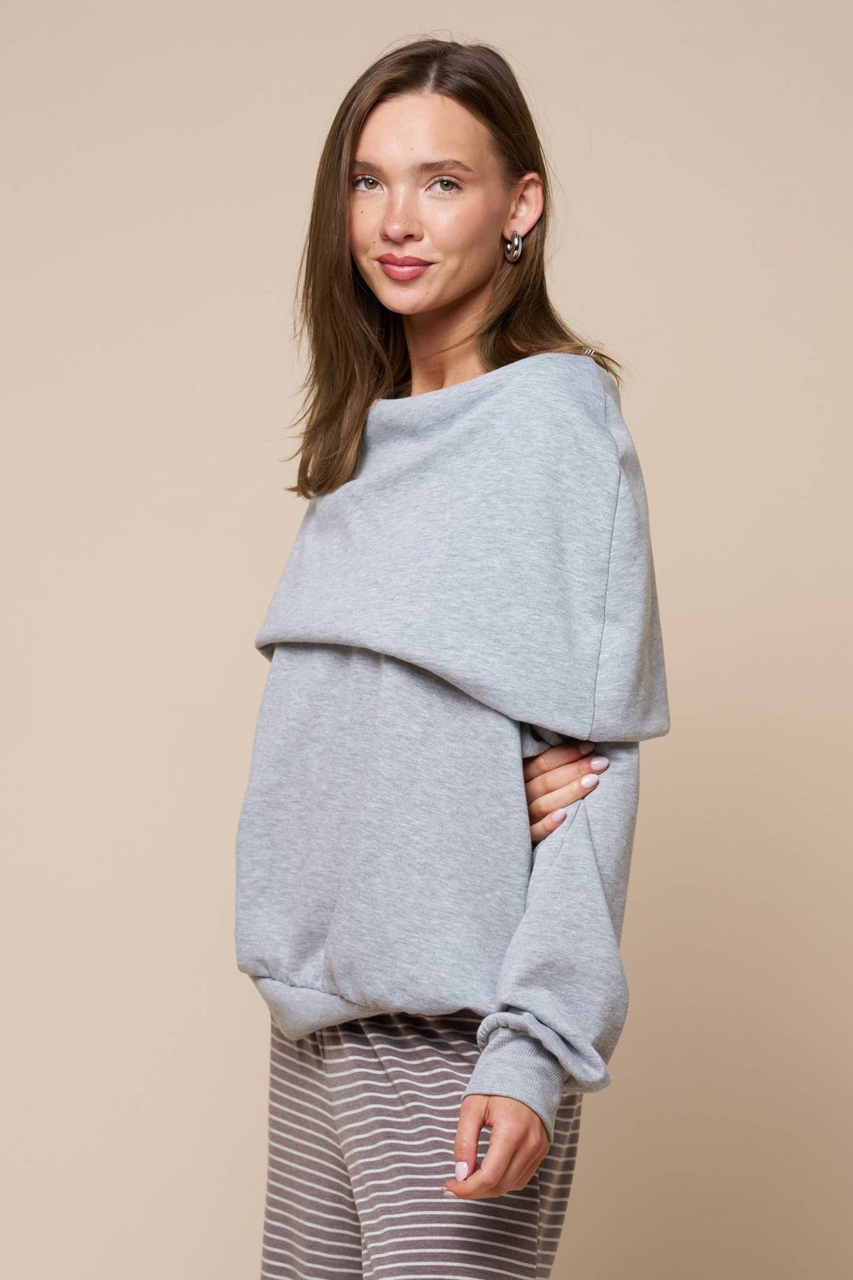 Slouchy Off Shoulder Sweatshirt