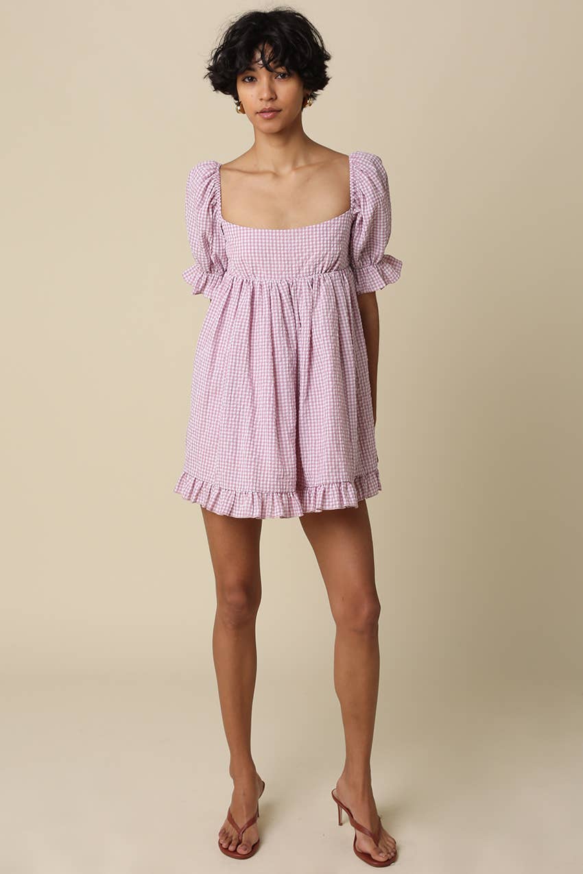 Kendall Gingham Puff Sleeve Dress