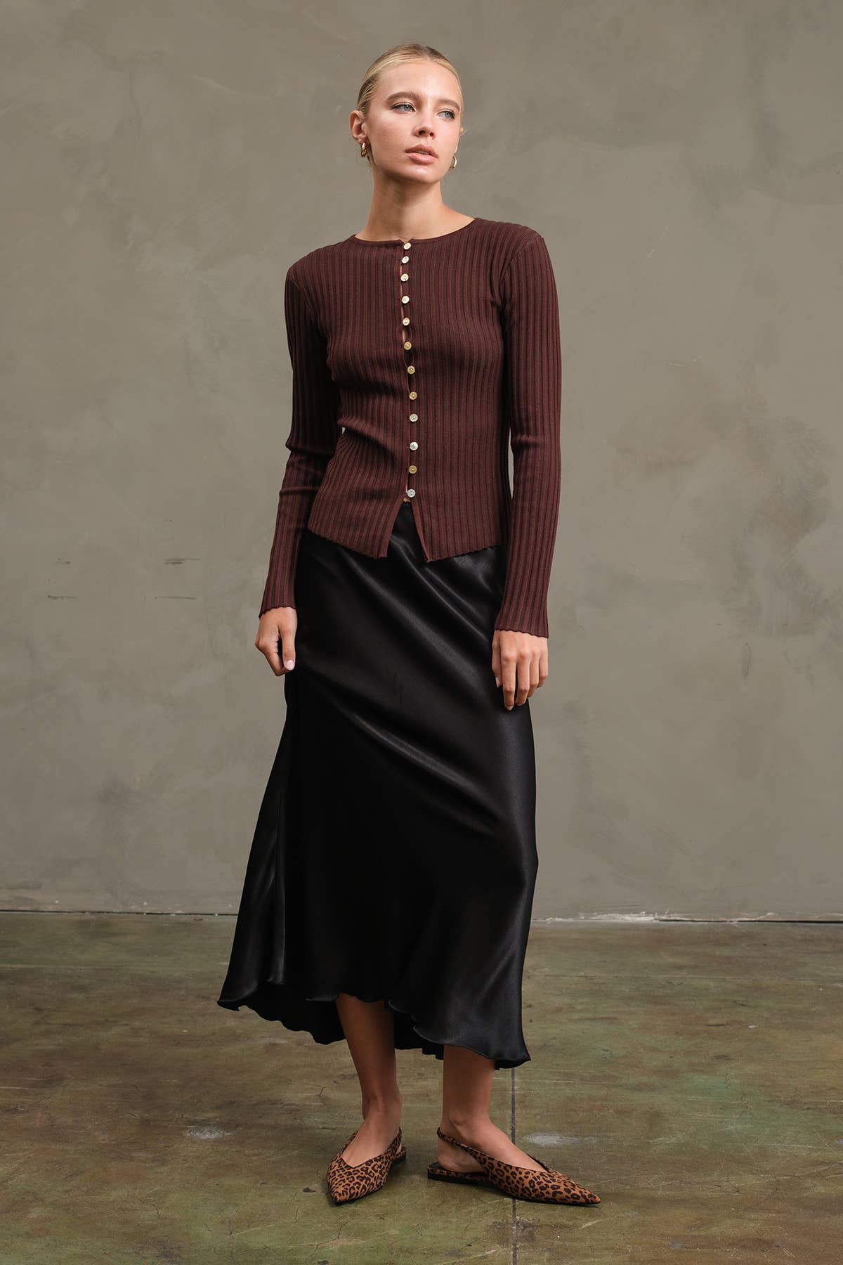 Slim Fit Knit Button Top