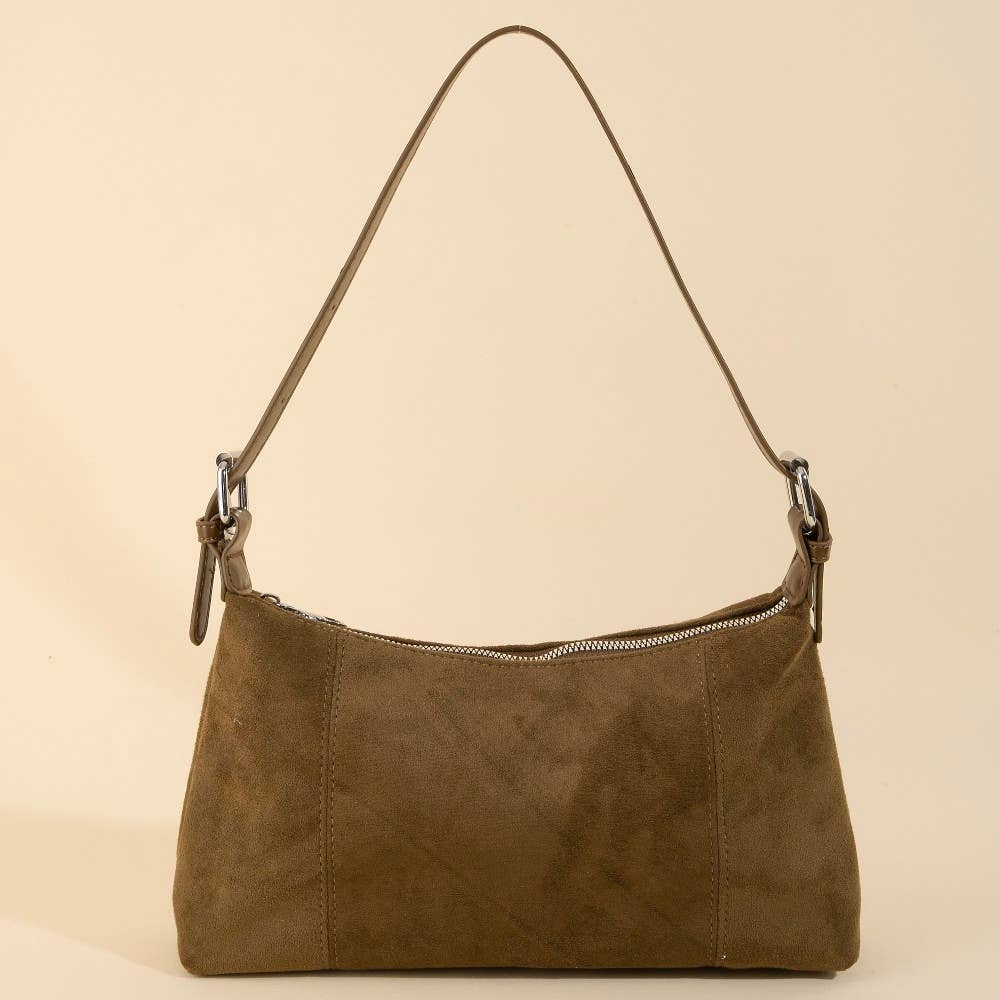 Suede Rectangle Shoulder Bag