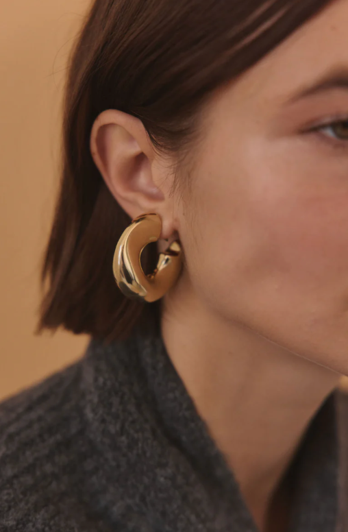 Wave Puffy Hoop Earrings