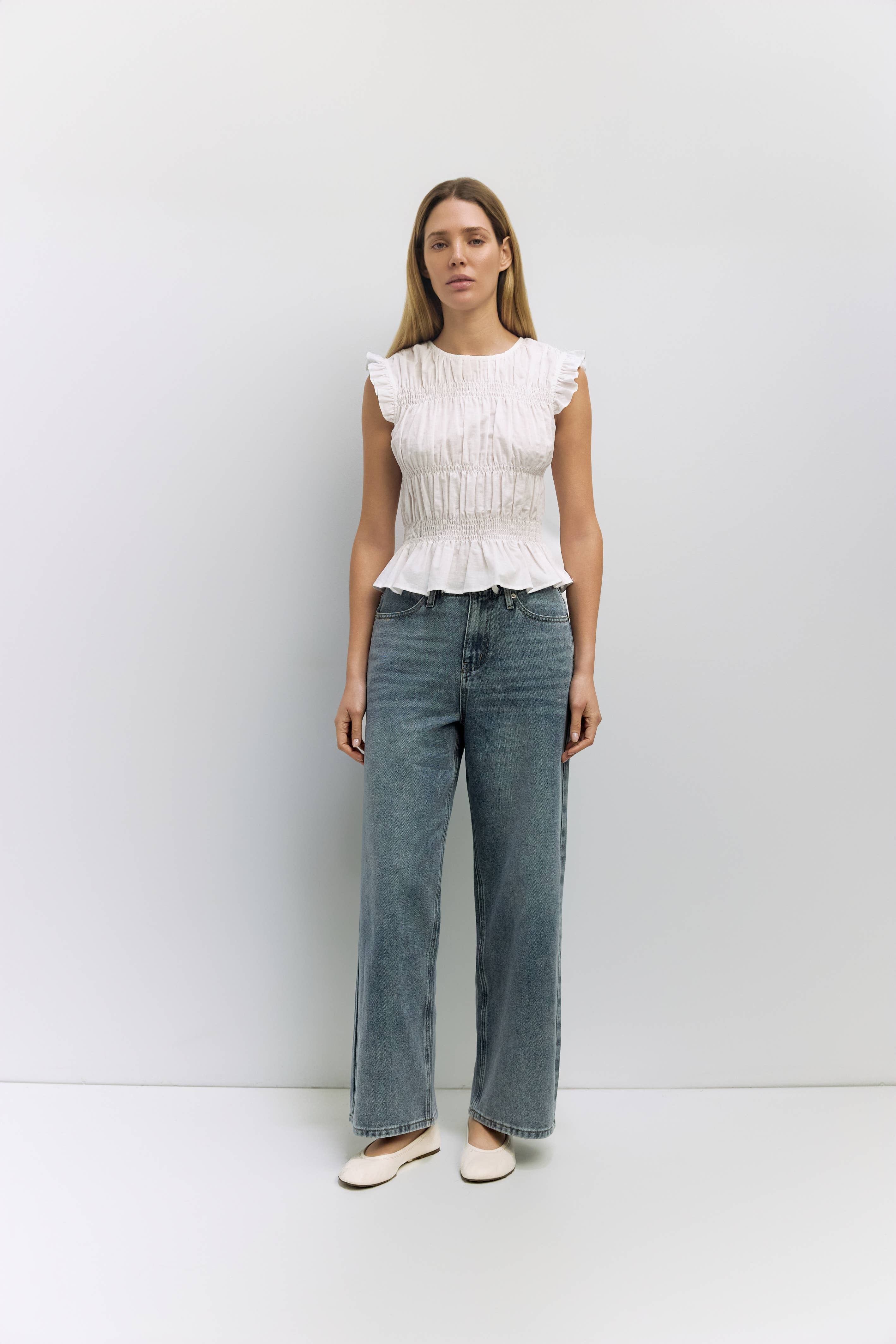 Eugenie Smocked Ruffle Top