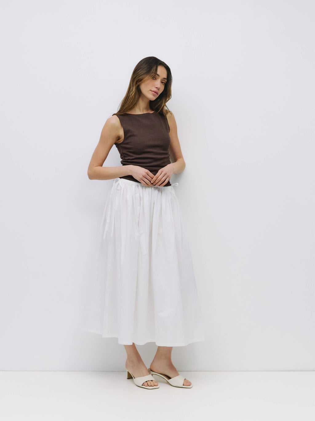 Kiana Side Tie Midi Skirt