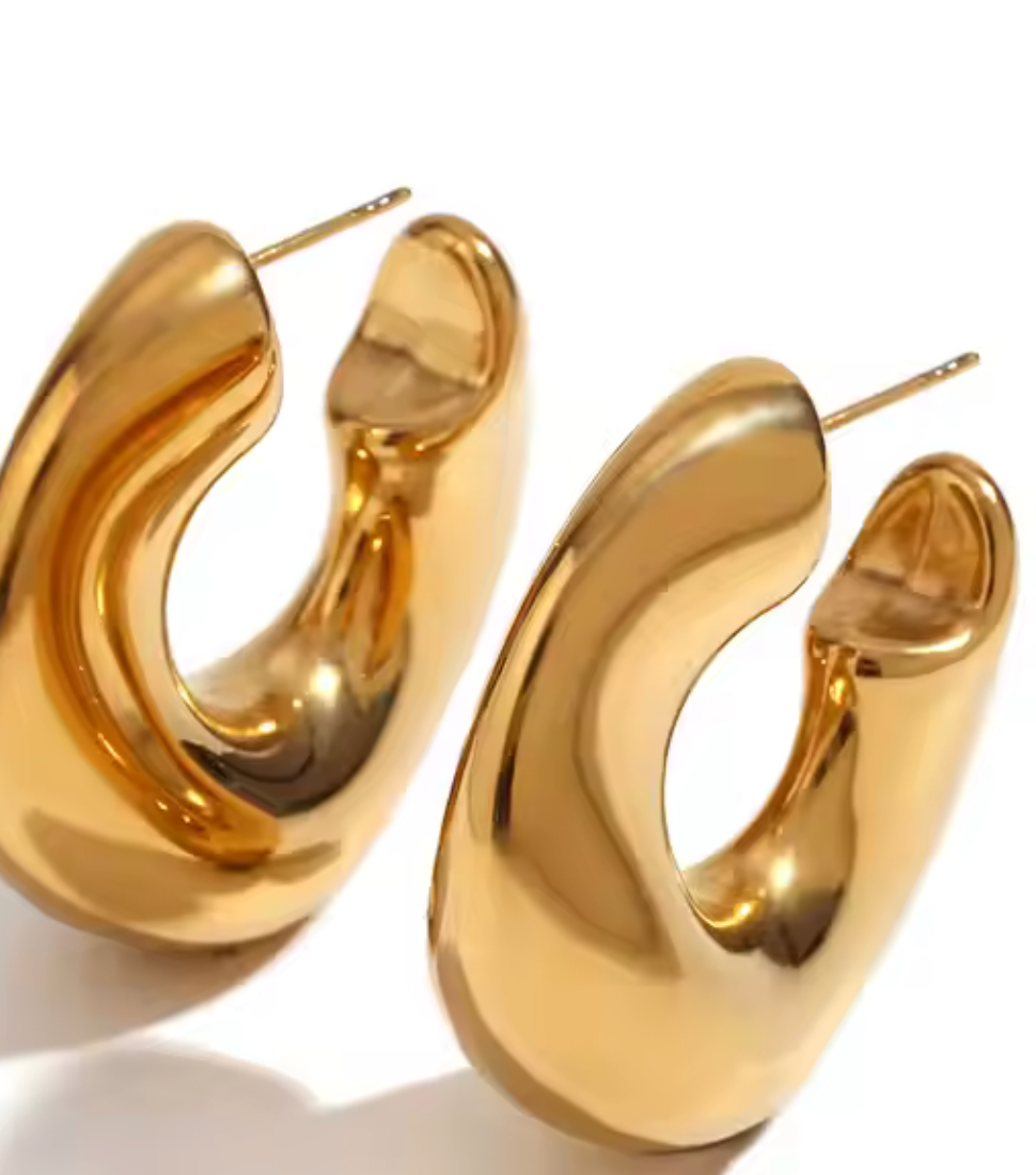 Wave Puffy Hoop Earrings