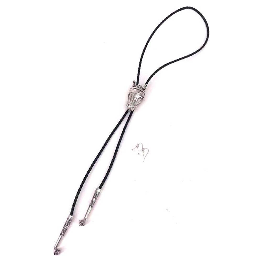 Silver Horse Bolo Tie