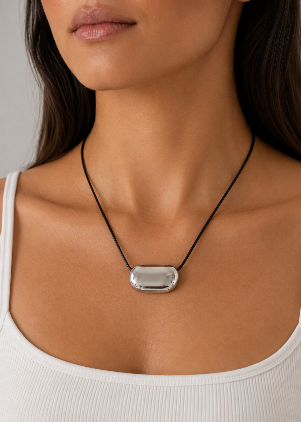 Bean Pendant Cord Necklace