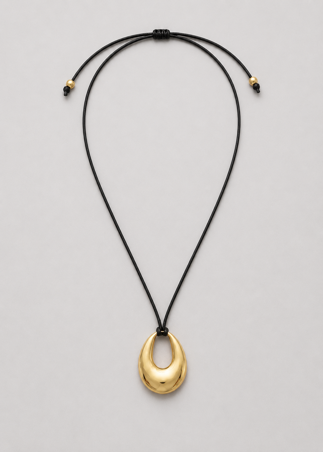 Oval Pendant Cord Necklace