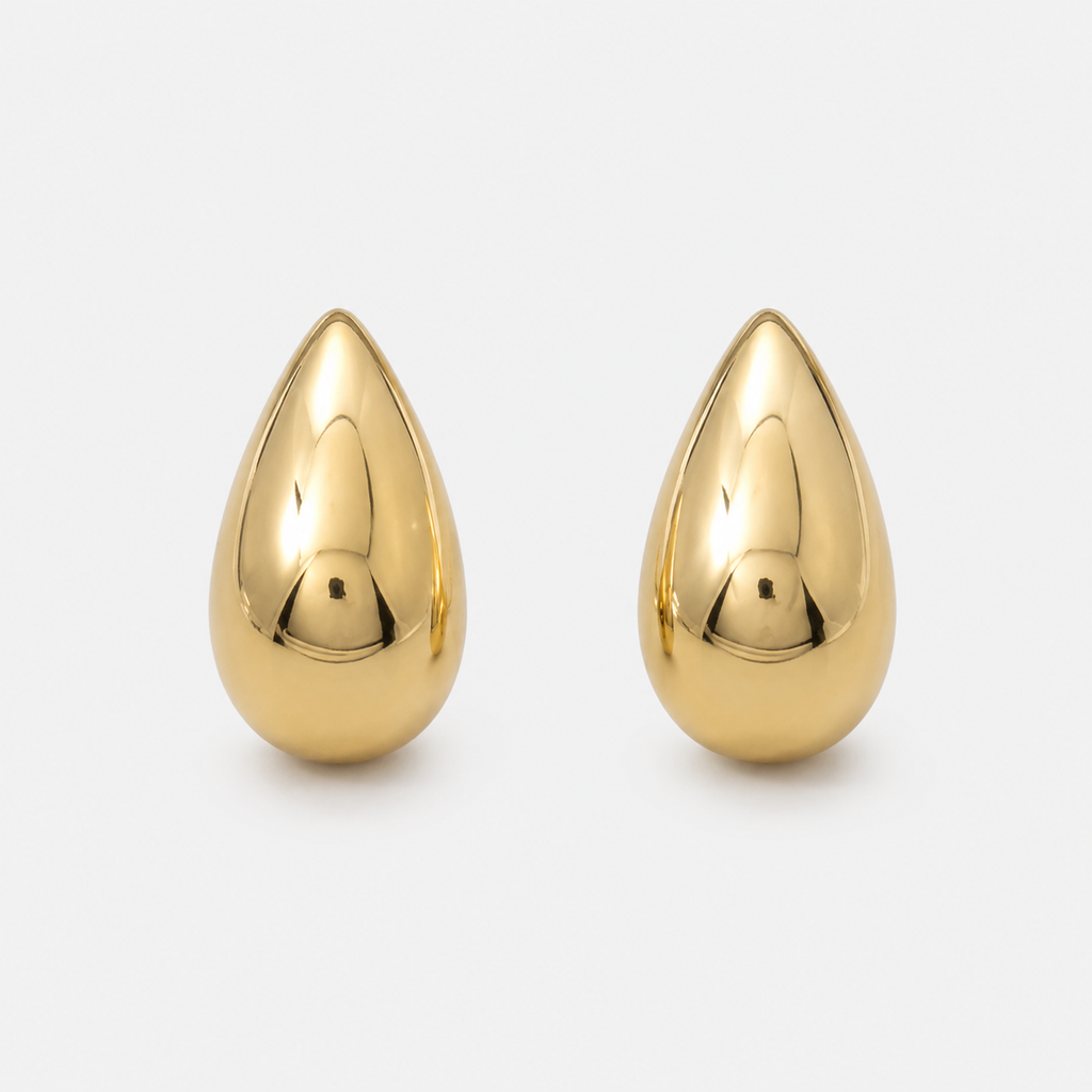 Teardrop Pebble Stud Earrings