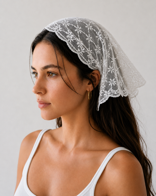 Lace Floral Head Scarf