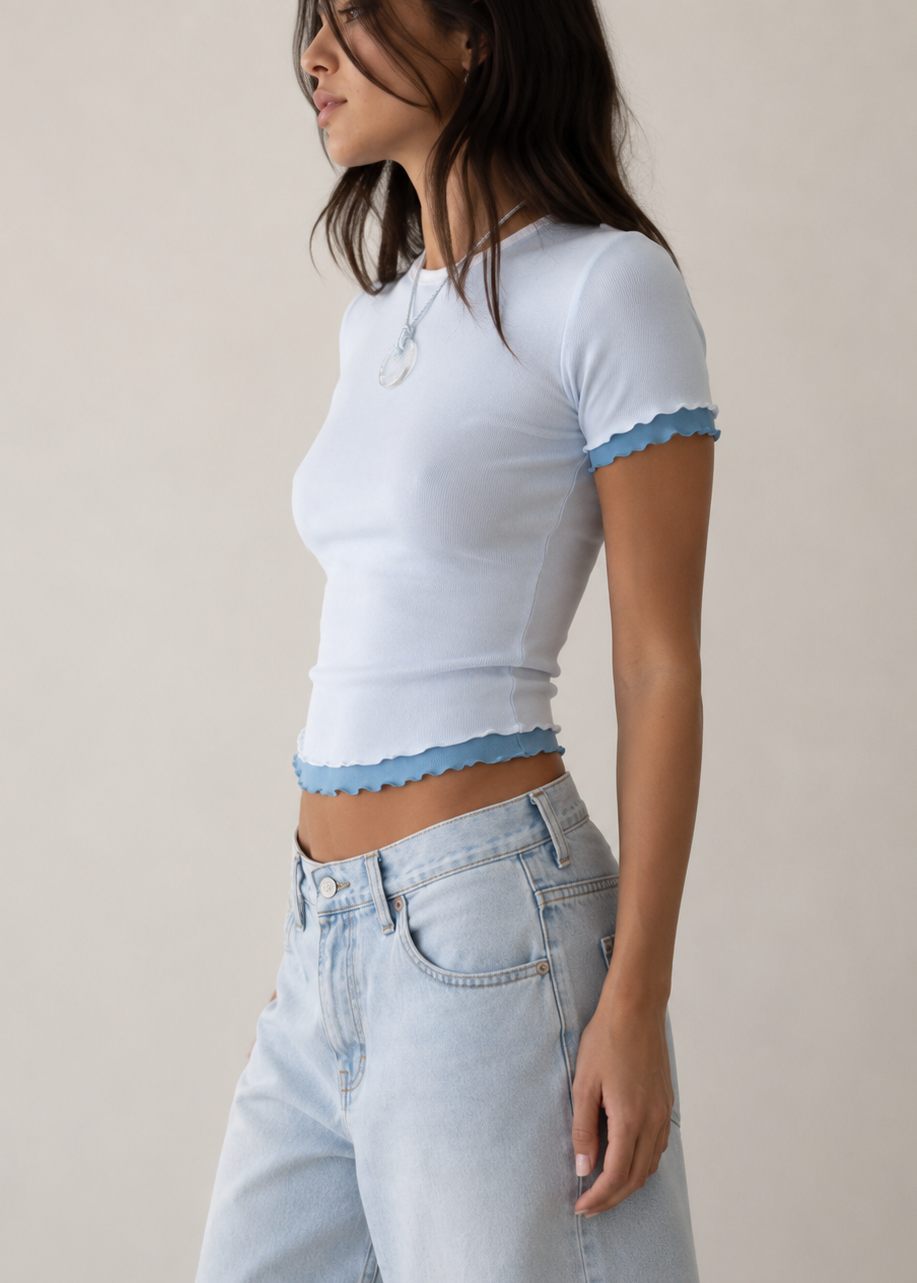 Mia Colour Block Mesh Top