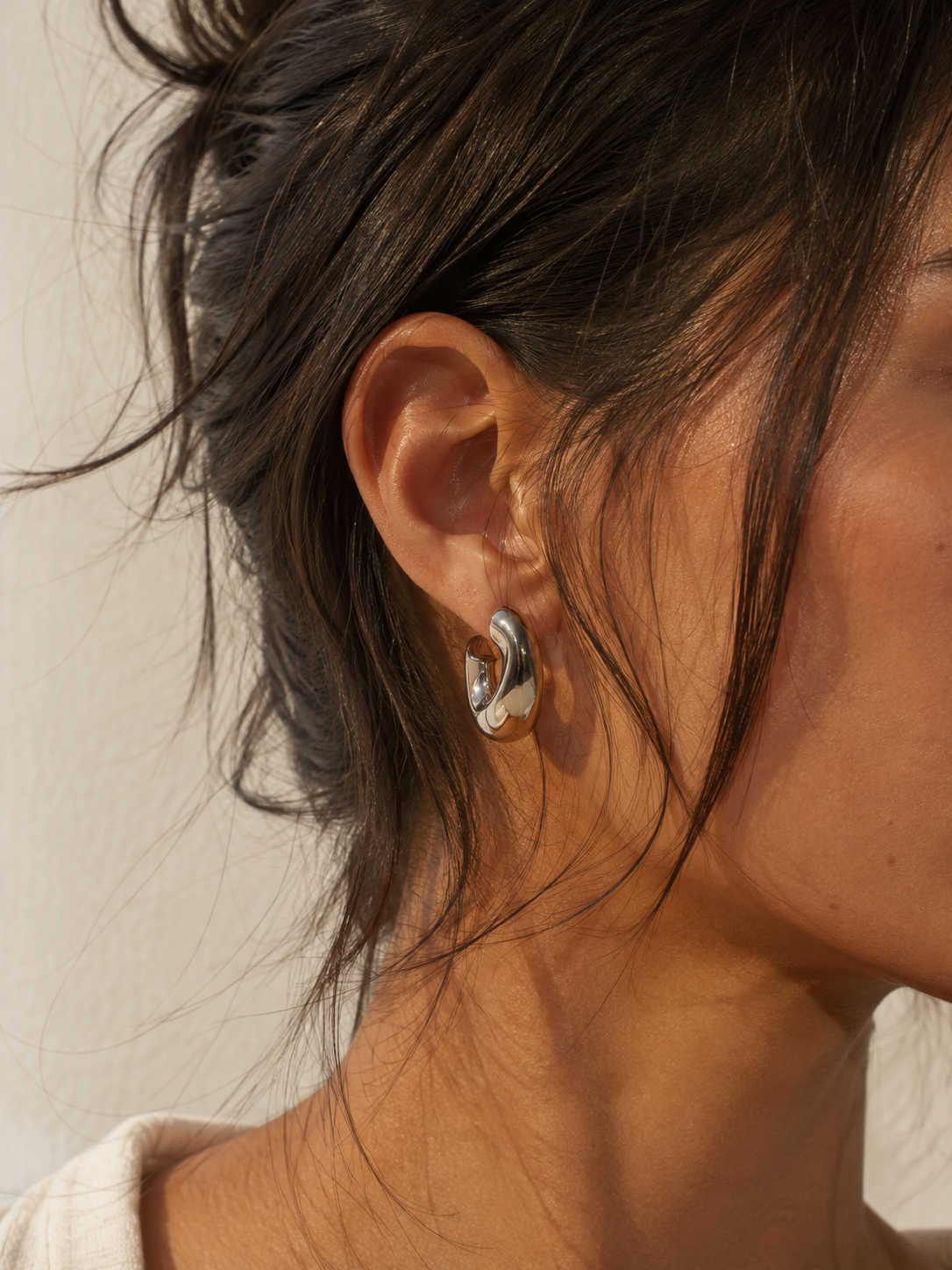 Wave Puffy Hoop Earrings