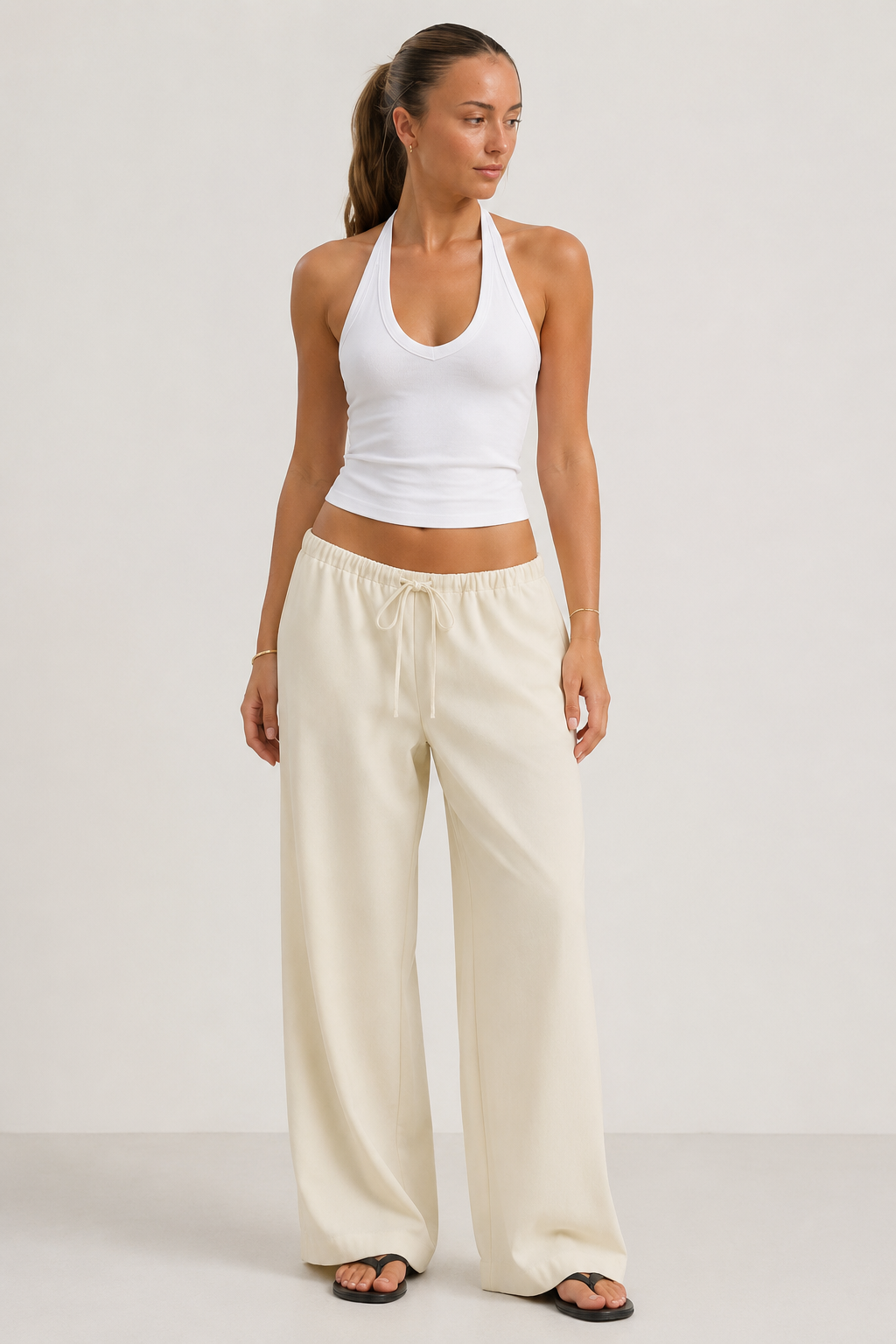 Vera Drawstring Wide Leg Pants