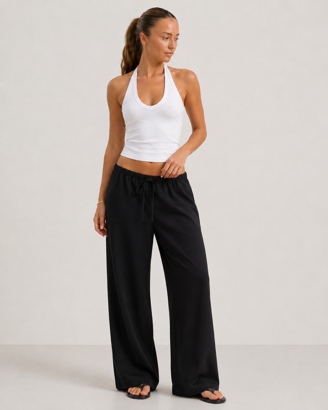 Vera Drawstring Wide Leg Pants